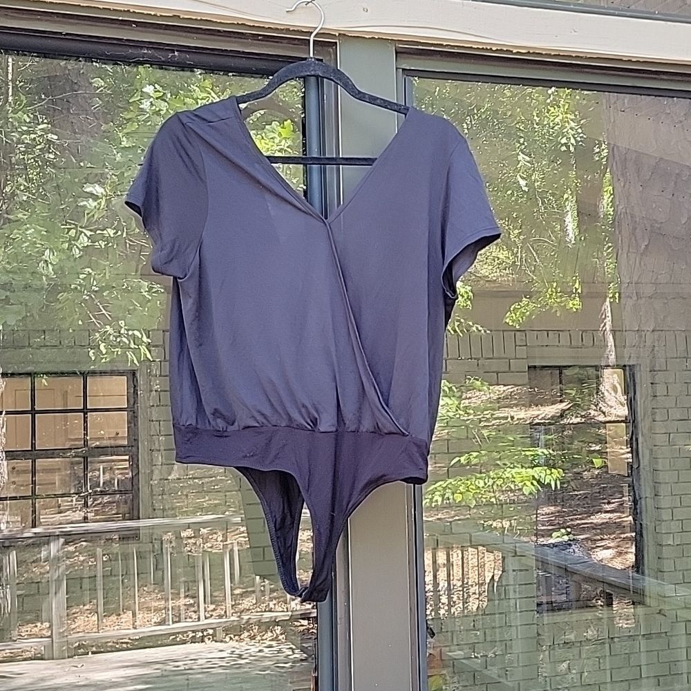 Open back short sleeve bodysuit